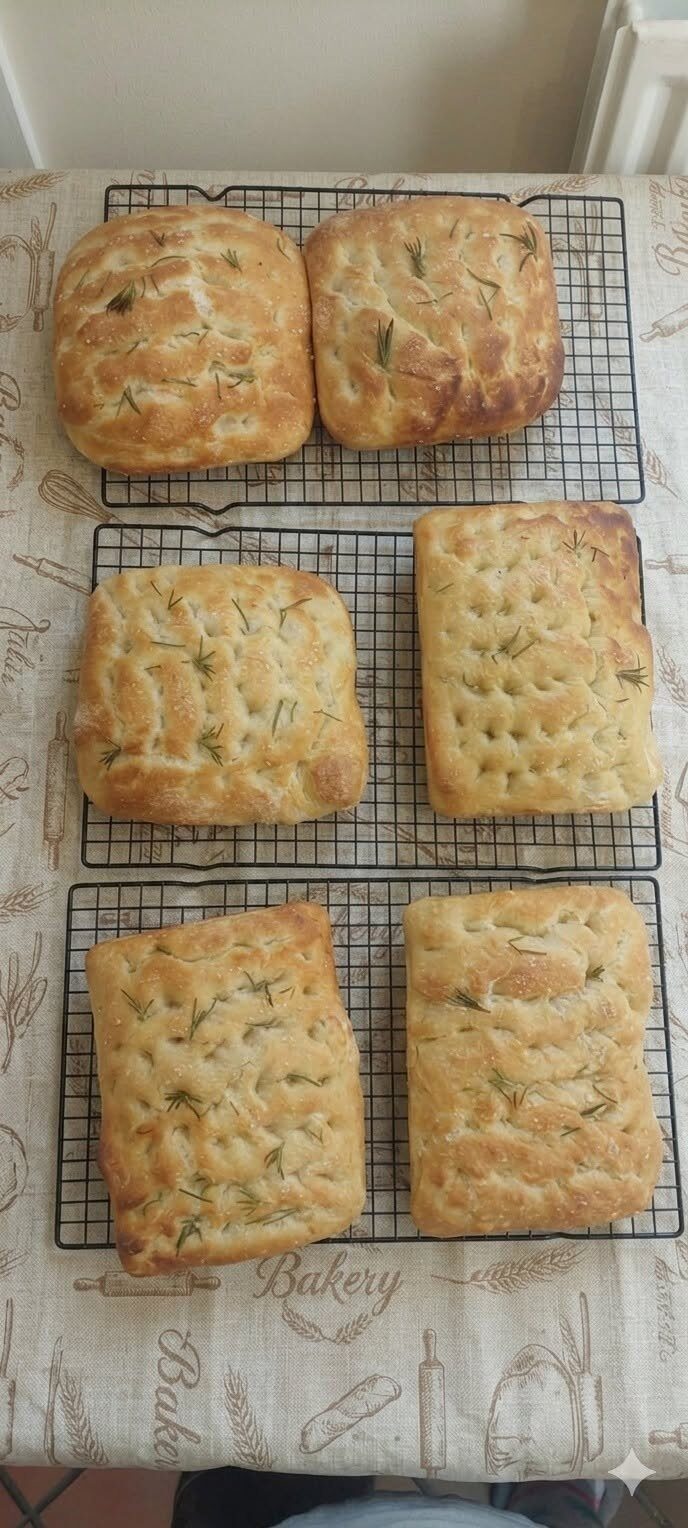 Rosemary focaccia fresh from the oven